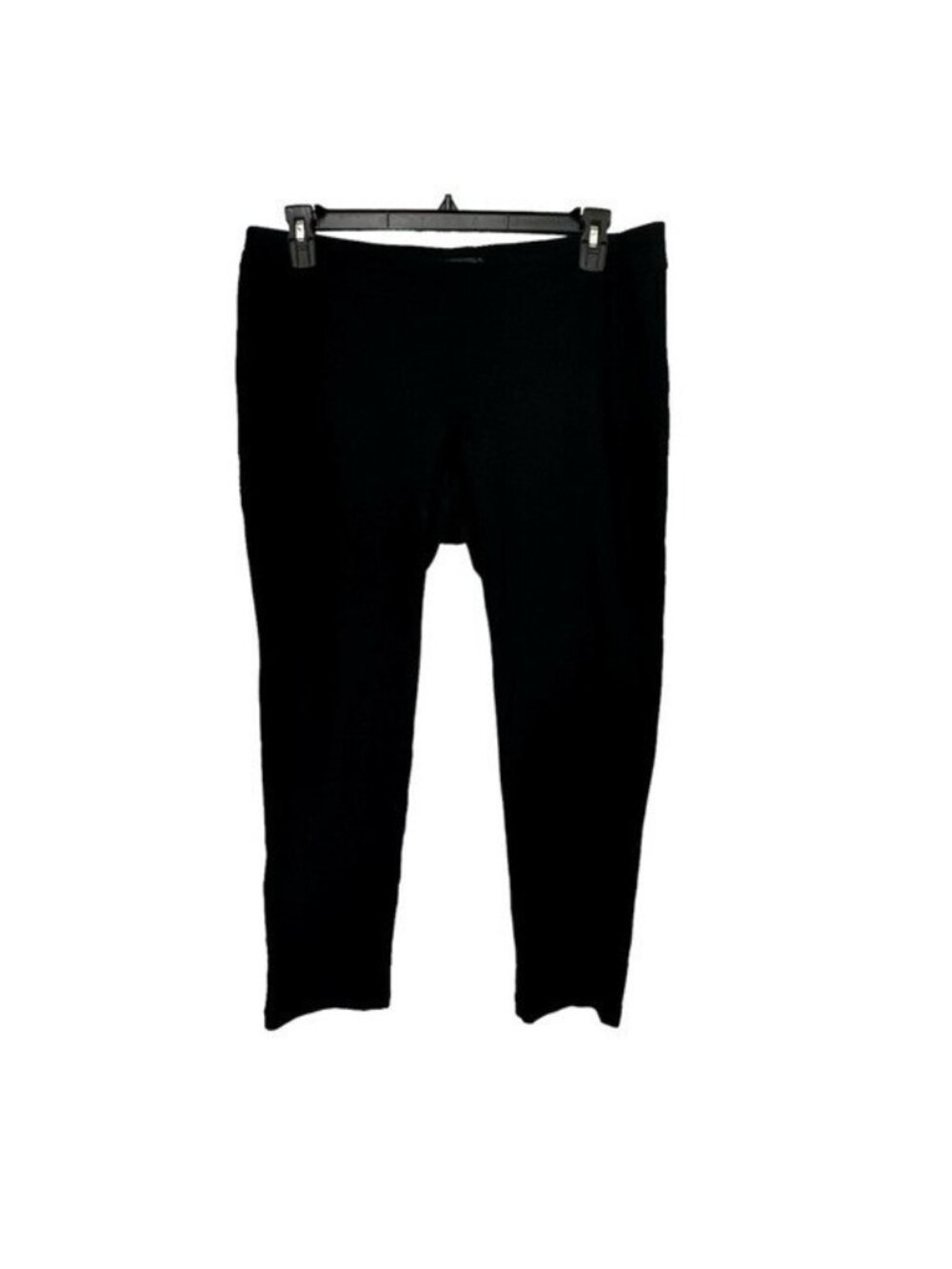 Eileen Fisher L Washable Stretch Crepe Pants Black P0696M Slim Fit Ankle Classic